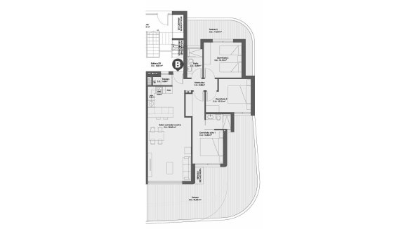 Apartment floor plan, 3 bedrooms in BEST MEDITERRANEO 1 No. 6 (2D)