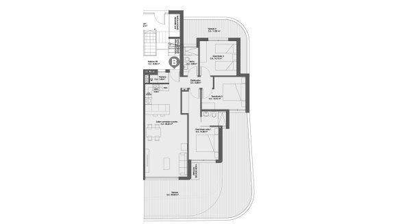 Apartment floor plan, 3 bedrooms in BEST MEDITERRANEO 1 No. 5 (2D)