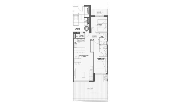 Apartment floor plan, 2 bedrooms in BEST MEDITERRANEO 1 No. 3 (2D)